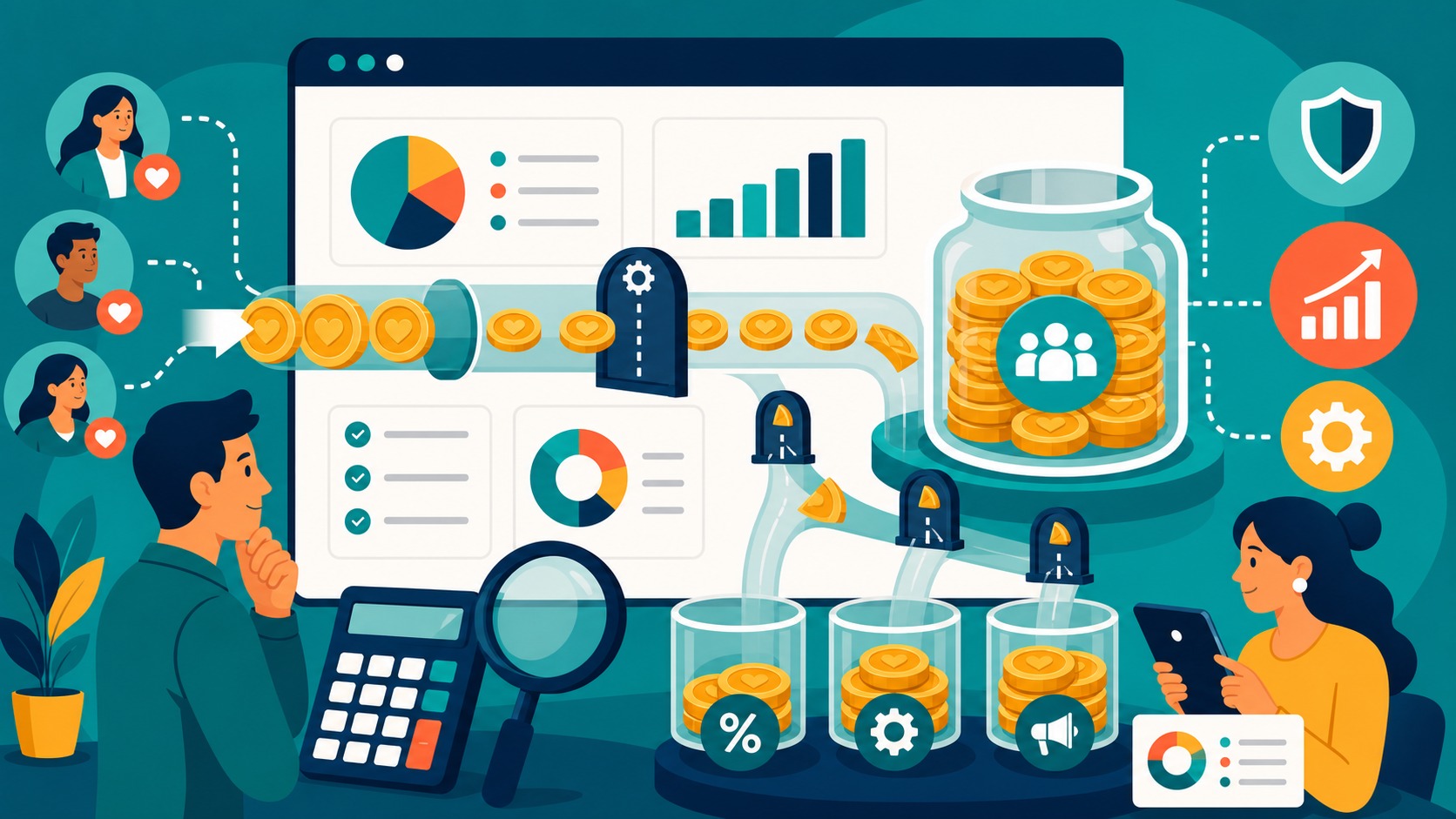 Illustrated Shark Ponds graphic about Understanding Platform Fees in Crowdfunding